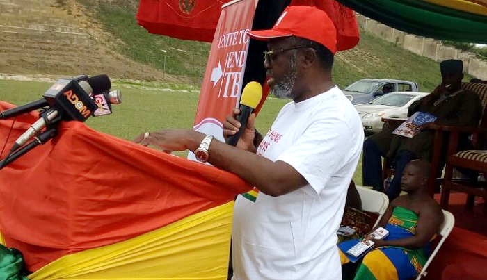 Dr Nsiah-Asare, reading the minister's address Dr Nsiah-Asare, reading the minister's address